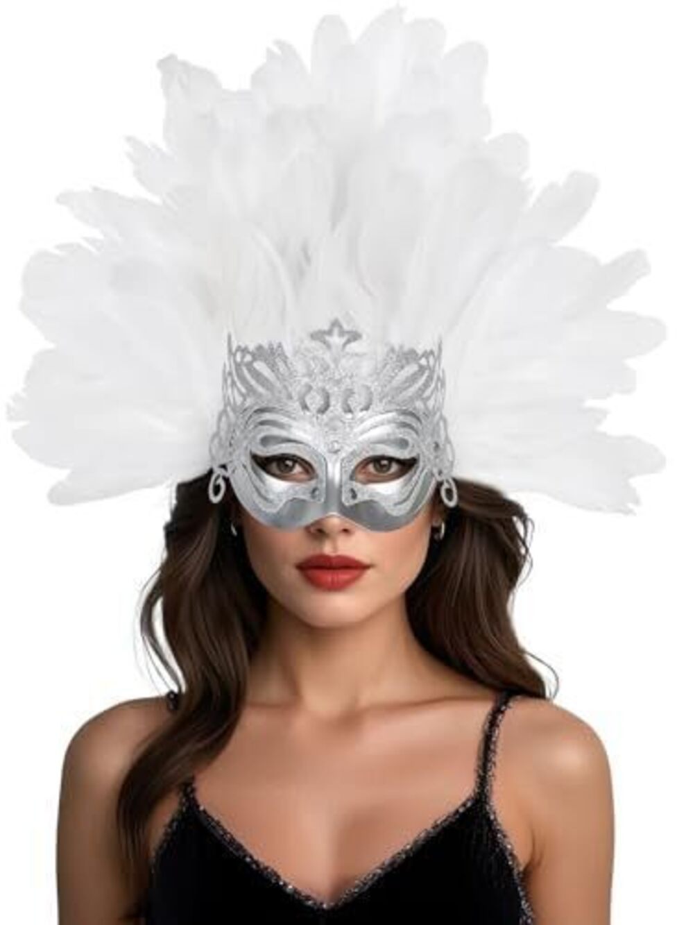 9265 Venetian Feather Headpiece Mask Luxury Feather Headwear Masquerade